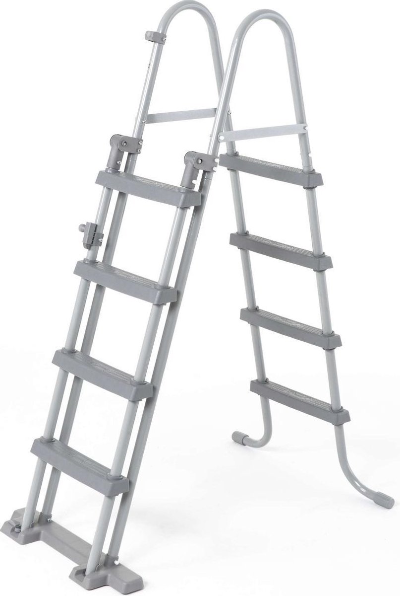 Symmetrische ladder met 4 treden voor bovengrondse zwembaden tot 122 cm hoog, zwembadaccessoire